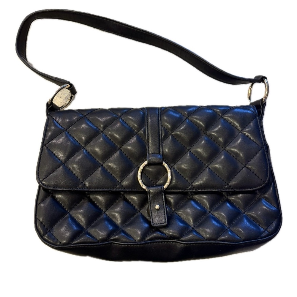 Elegant Black Quilted Shoulder Bag by Nine West